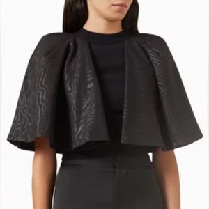 Alice + Olivia Sergia Black Cape Sleeve Top Women's Size XS